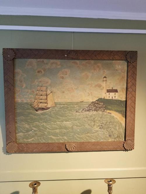 Great Folk Art Nautical Painting - $2450
